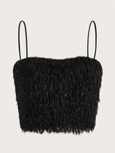 Solid Plush Crop Cami Top